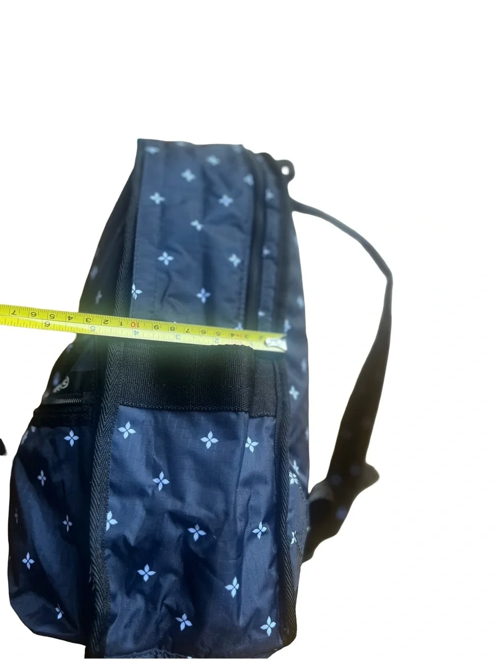 Lesportsac Ditsy Daisy Navy White Backpack Double Compartment Travel School BTS